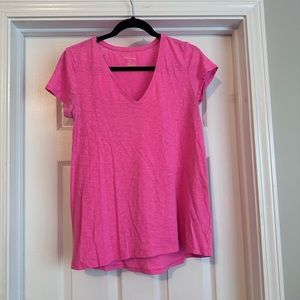 Lilly Pulitzer Etta Top- Hot Pink
